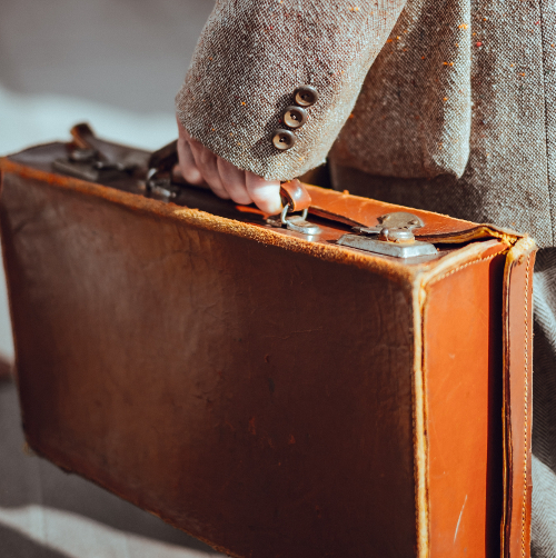 person with briefcase